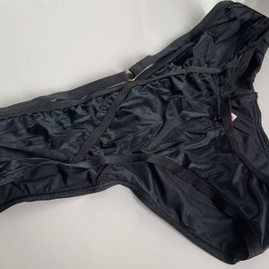 VICTORIA’S SECRET black satin very sexy cheeky strap panty